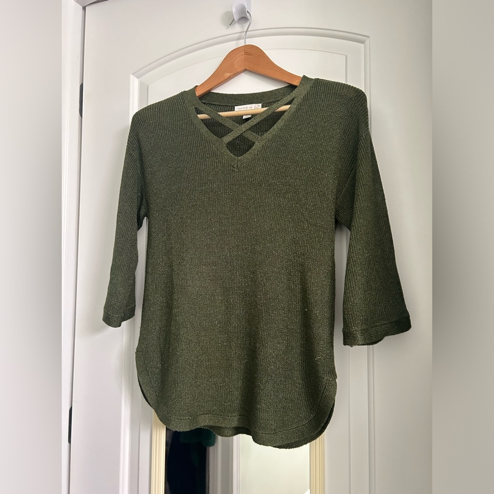 Green Westport sweater. Size petite Medium.